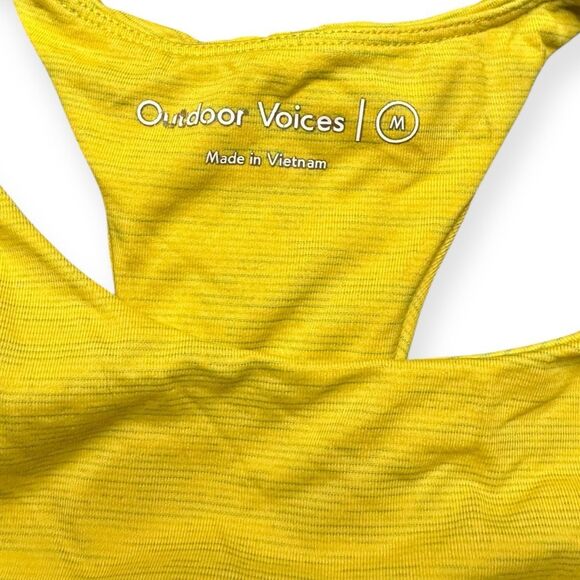 OUTDOOR VOICES Women’s Yellow TechSweat Athletic Tank Bra Crop Top Size Medium - Picture 3 of 5